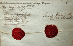 Pieczęci i podpisy na inwentarzu z 1826 roku